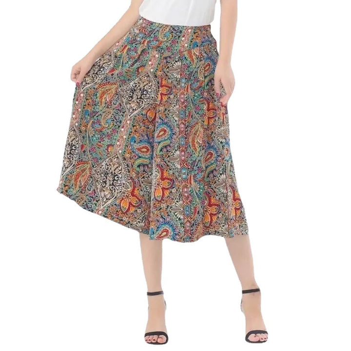 Drune | Damen Chiffon Culottes mit Breiten Beinen und Hoher Elastischer Taille