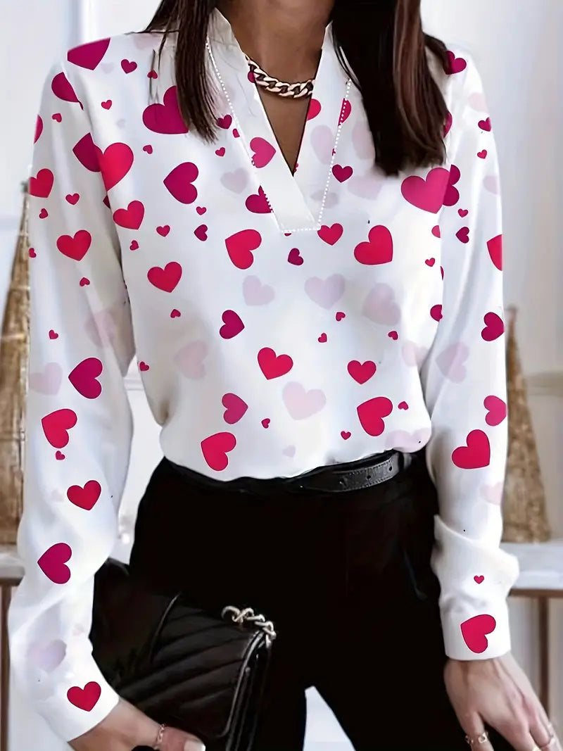 Drune | Vielseitiges Garderobenelement Romantische Eleganz Bluse mit Herzausschnitt