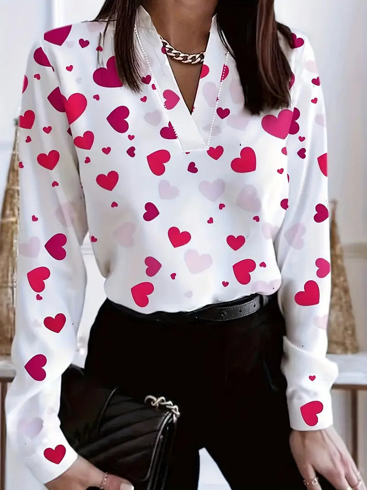 Drune | Vielseitiges Garderobenelement Romantische Eleganz Bluse mit Herzausschnitt