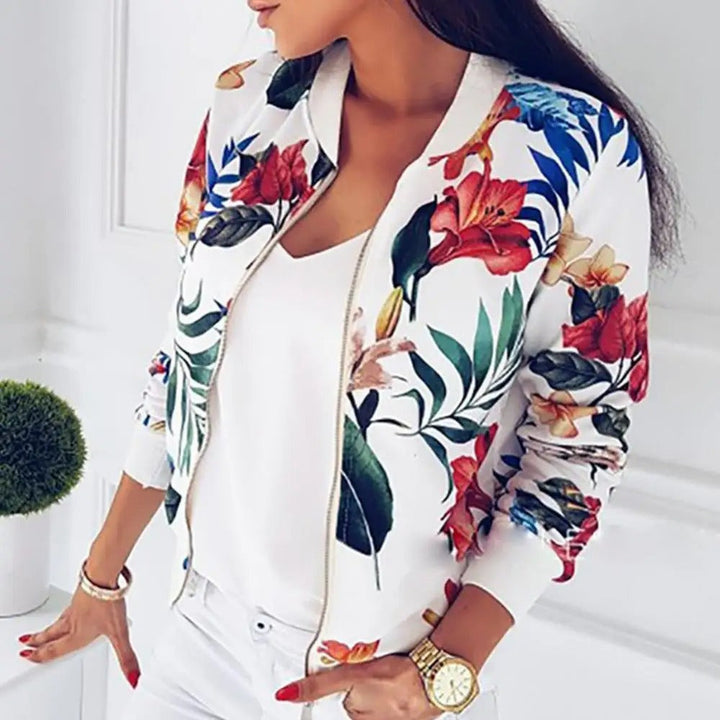 Drune | Lange Ärmel Damen Sommerjacke mit Blumenmuster