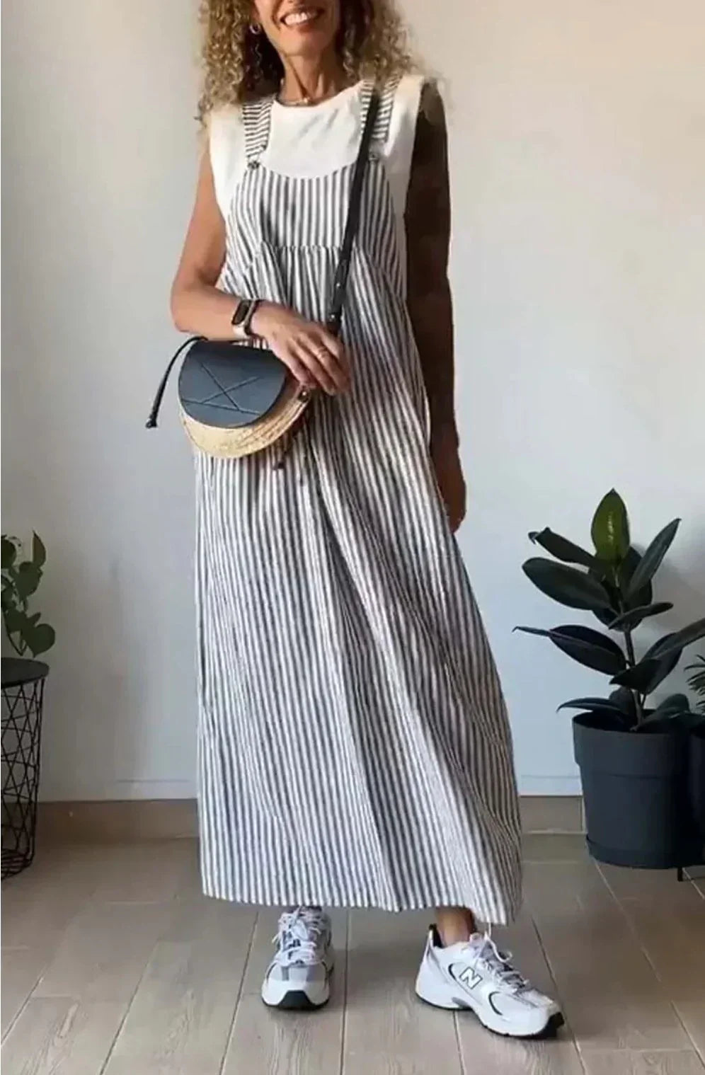 Drune | Leichte Latzkleid mit Streifen