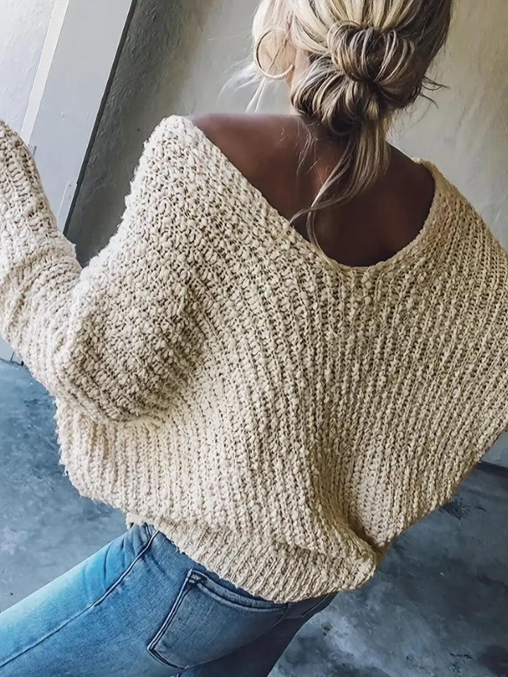 Drune | Langarm V-Ausschnitt Pullover Top