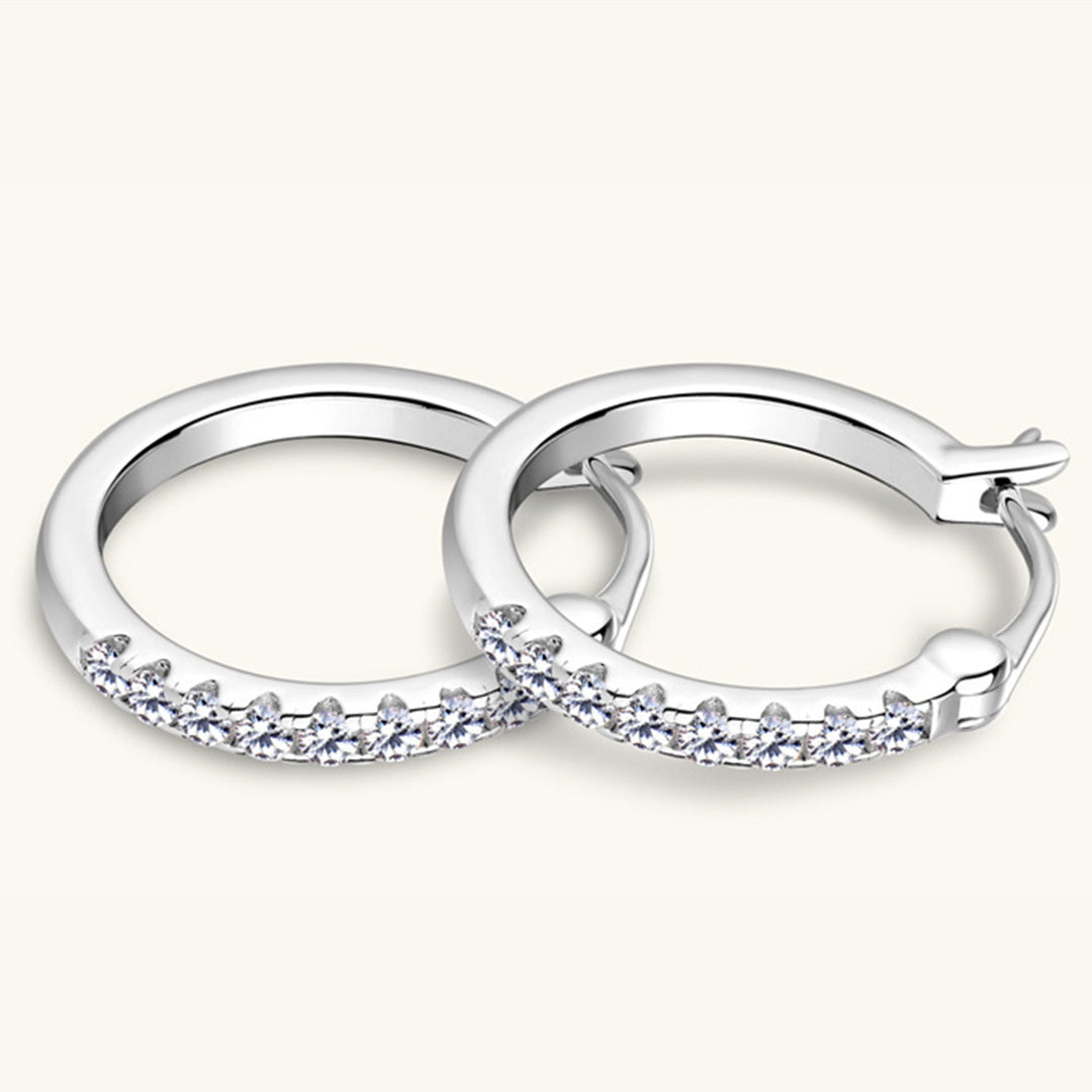 Drune | 925 Sterling Silber Moissanit Huggie Ohrringe