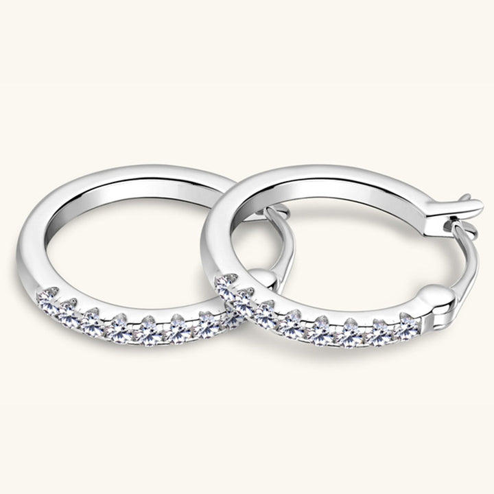 Drune | 925 Sterling Silber Moissanit Huggie Ohrringe
