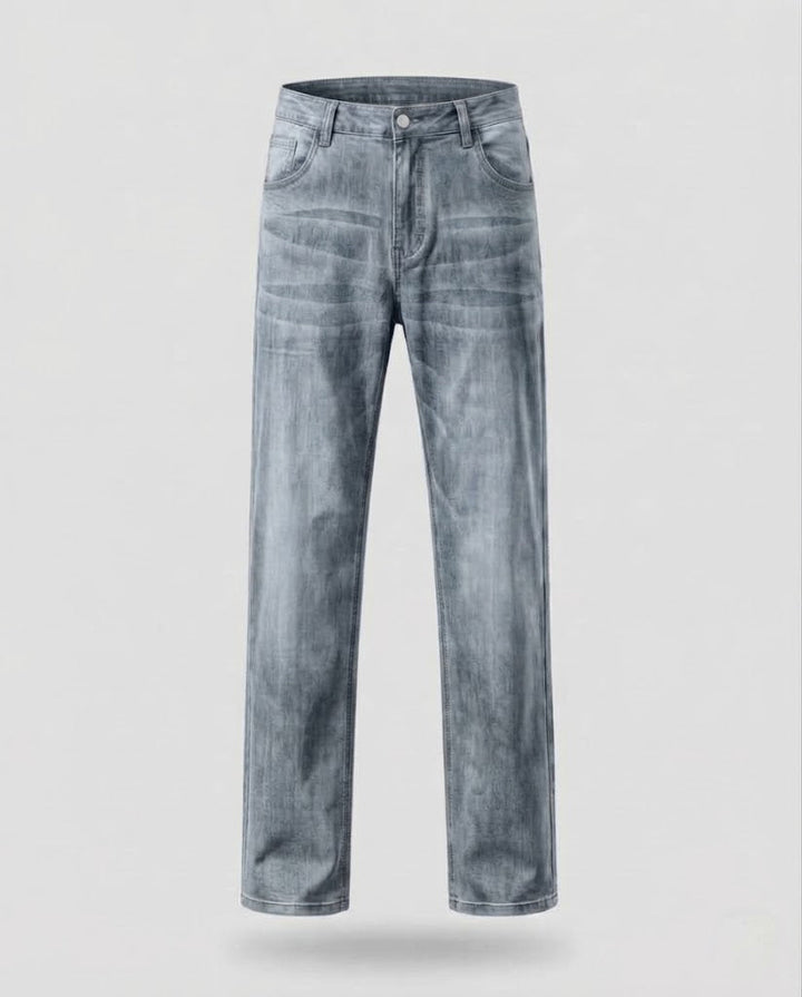 Herren Relaxed-Fit Denim-Hose mit extra weitem Bein und elastischem Komfortbund Drune