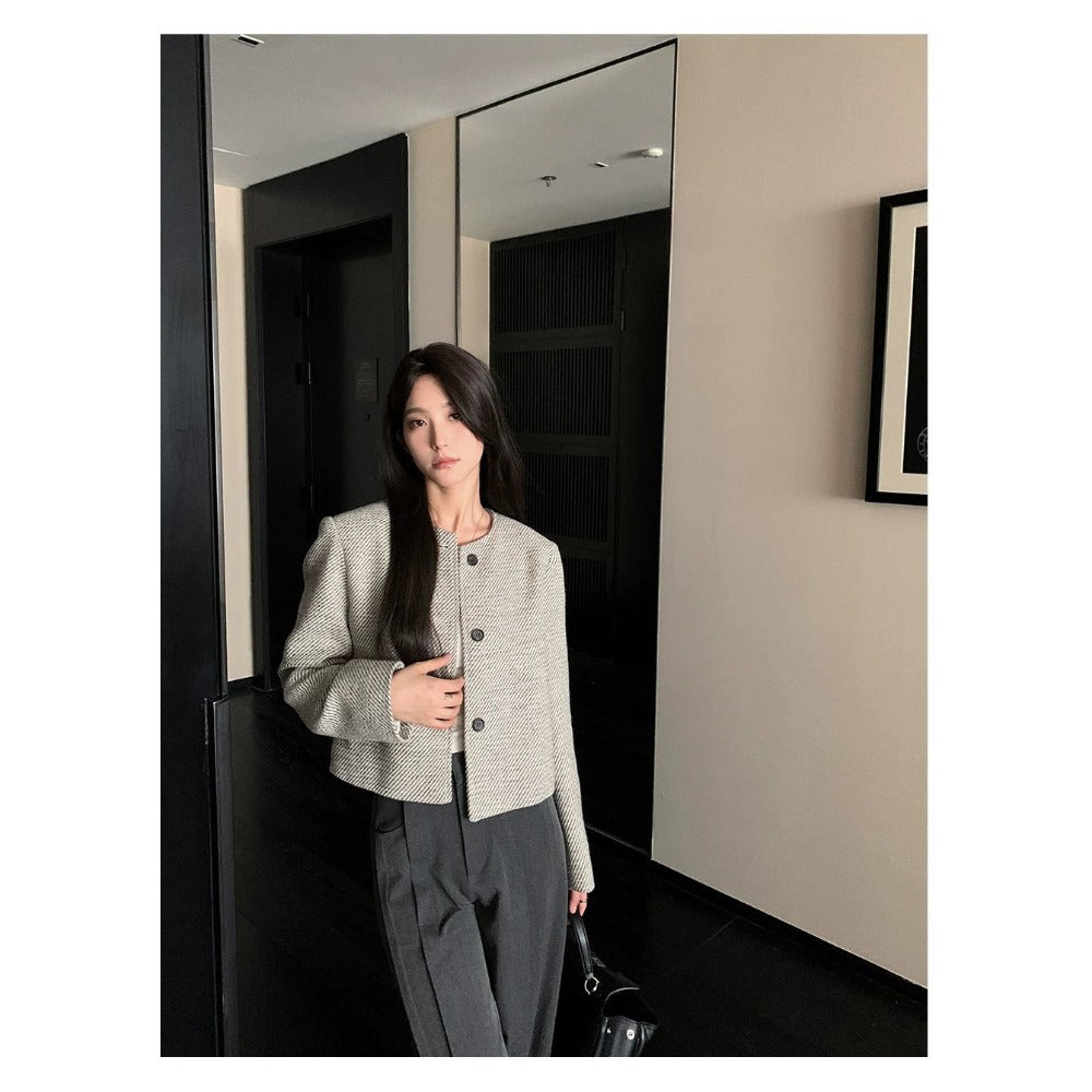 Drune | cropped Blazerjacke mit Knöpfen vorne für Damen - Silvia