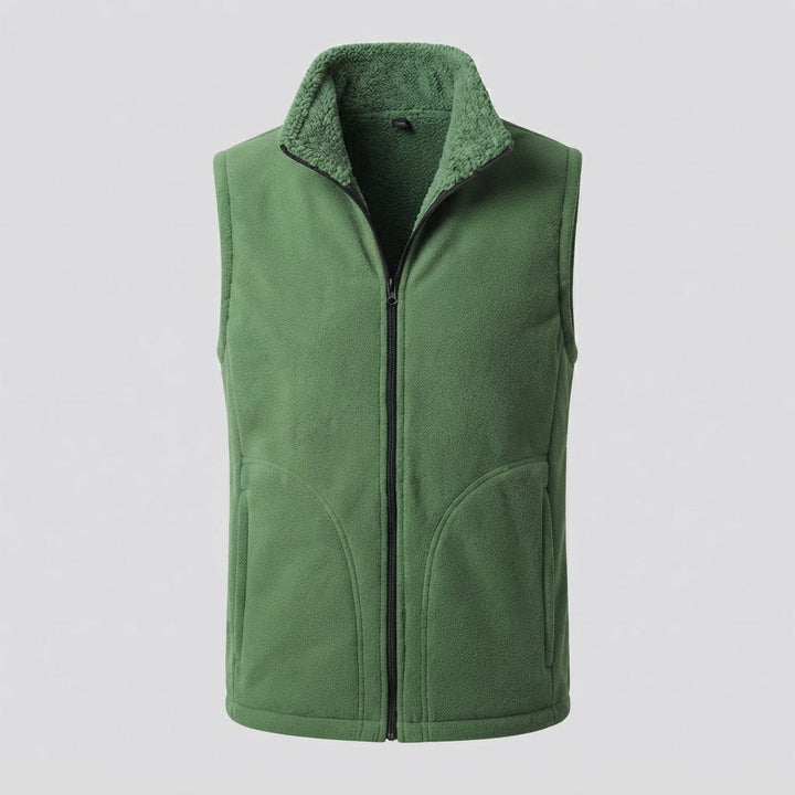 Herren Warme Thermo-Fleeceweste mit Sherpa-Innenfutter, Stehkragen und verdeckten Eingrifftaschen Drune