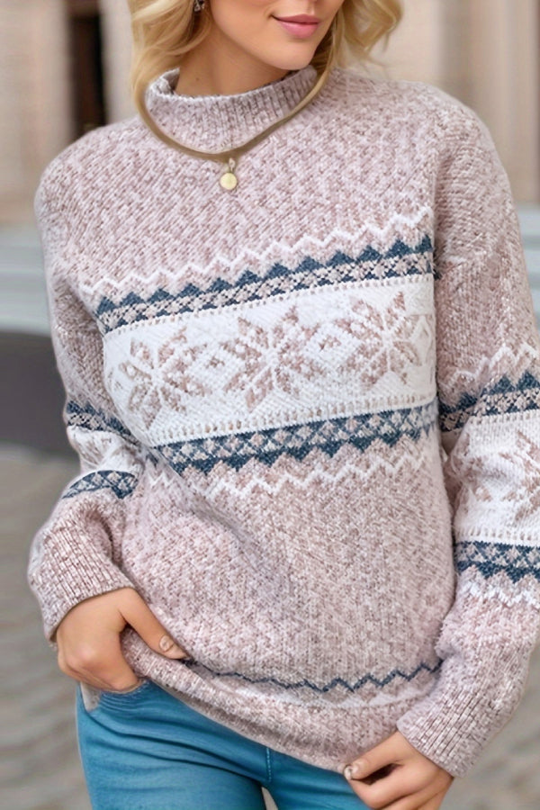 Drune | Schicker Weihnachts-Turtleneck mit Schneeflockenpullover