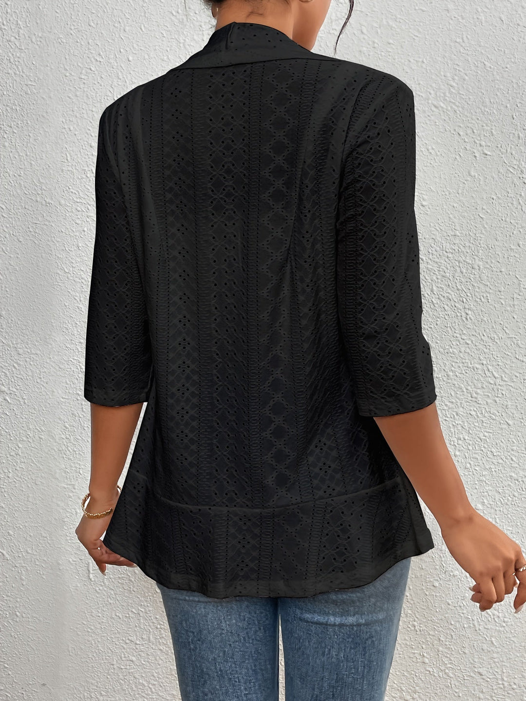 Drune | Damenblazer mit 3/4-Ärmeln – offene Vorderseite, leicht und elegant