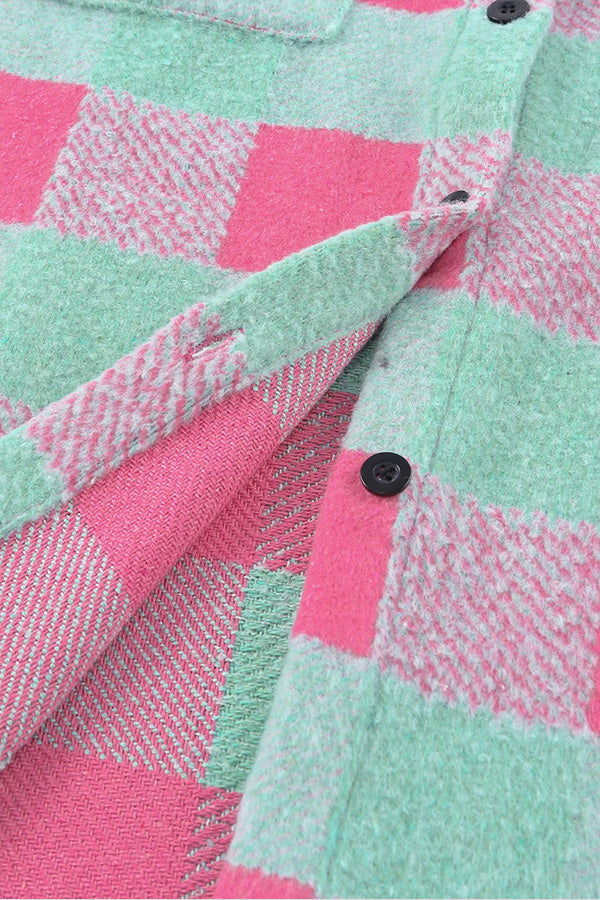Drune | Karo Farbblock Freizeit Übergroße Jacke