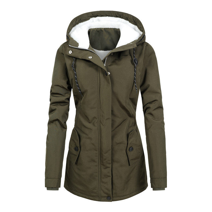 Drune | Damen Fleecejacke mit Kapuze und Kordelzug