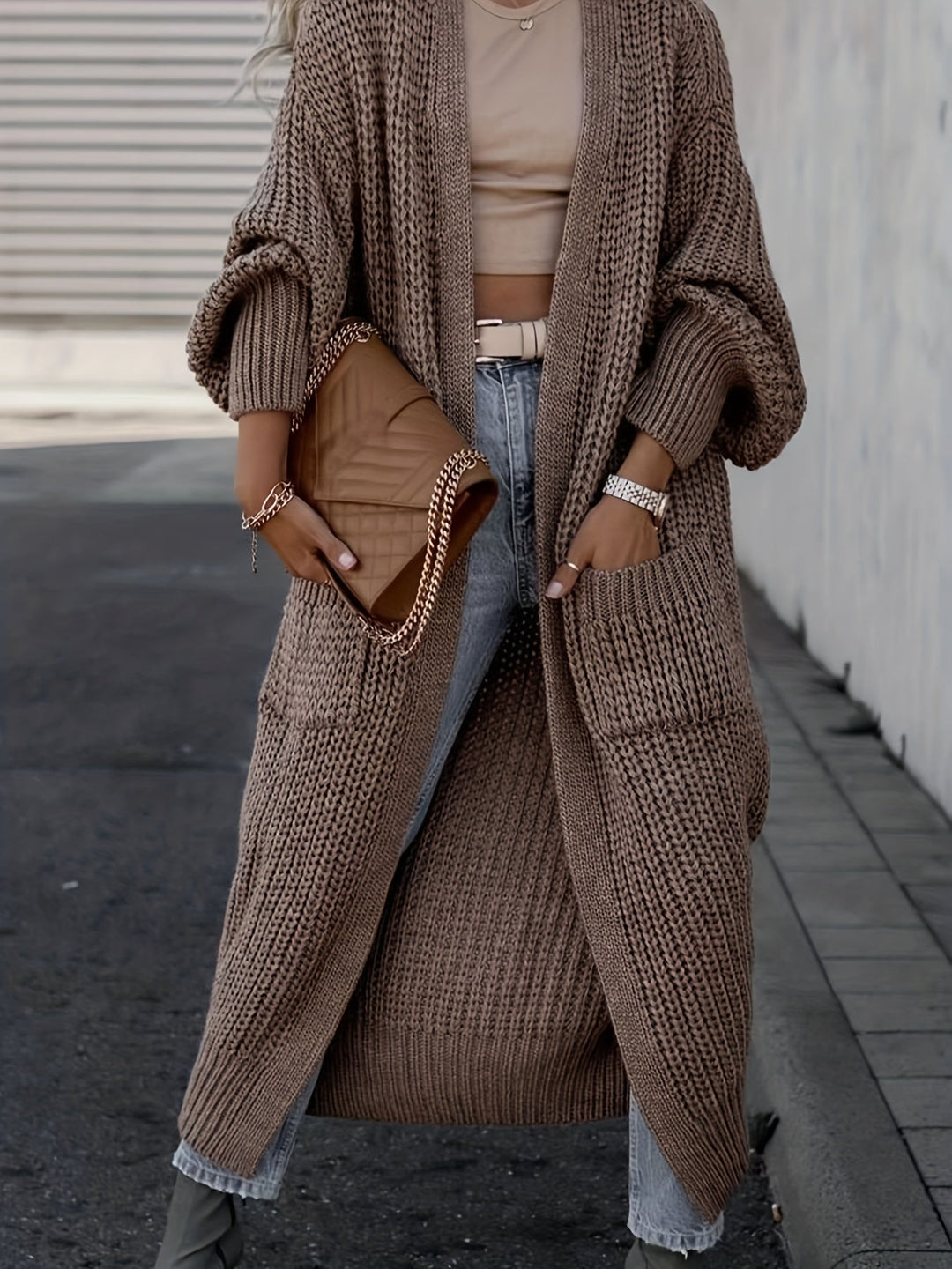 Drune Strickcardigan Aus Wolle Mit Taschen Für Damen | Perfekt Für Den Alltag