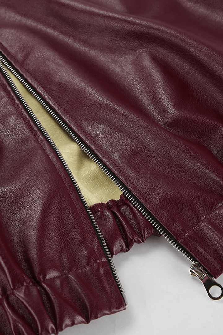 Drune | Kurze Kunstlederjacke