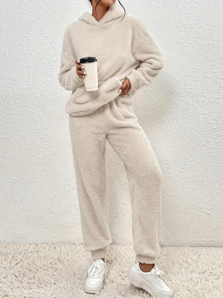 Drune | Damen Fleece Teddy Zweiteiliges Set