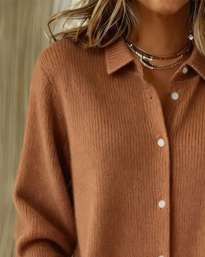 Drune | Pullover mit Revers in Uni Farbe