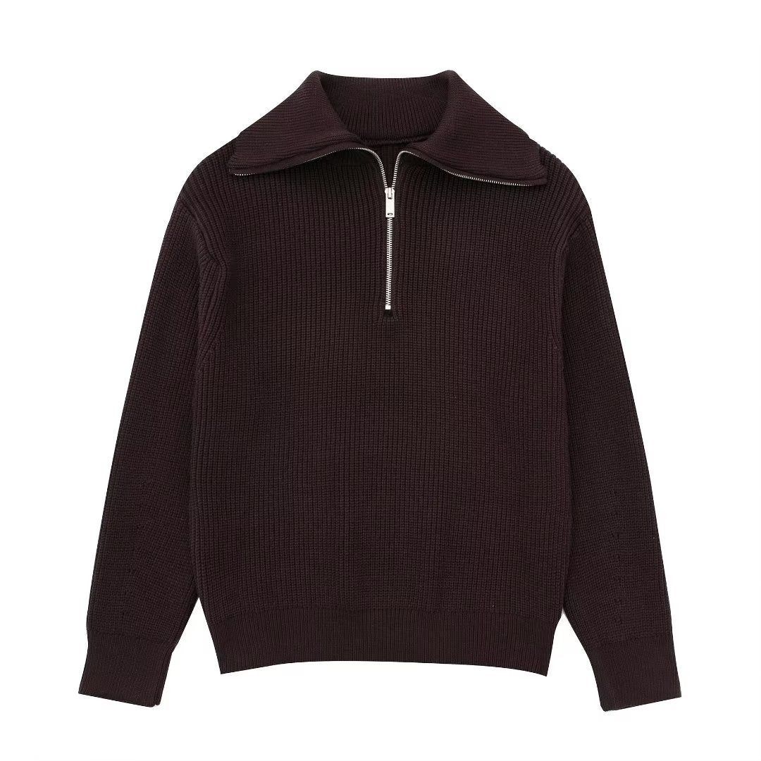 Drune | All Match Wollpullover Mit Offenem Kragen