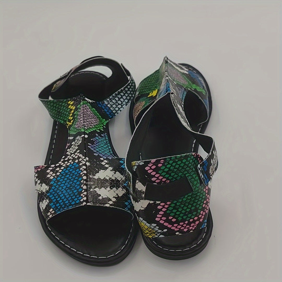 Drune | Sandalen mit Elastischem Riemen, Leichte Flache Sommerschuhe