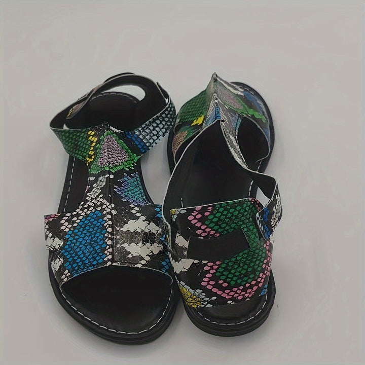 Drune | Sandalen mit Elastischem Riemen, Leichte Flache Sommerschuhe