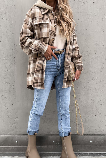 Drune | Street Style Chic karierte Jacke mit Kapuze