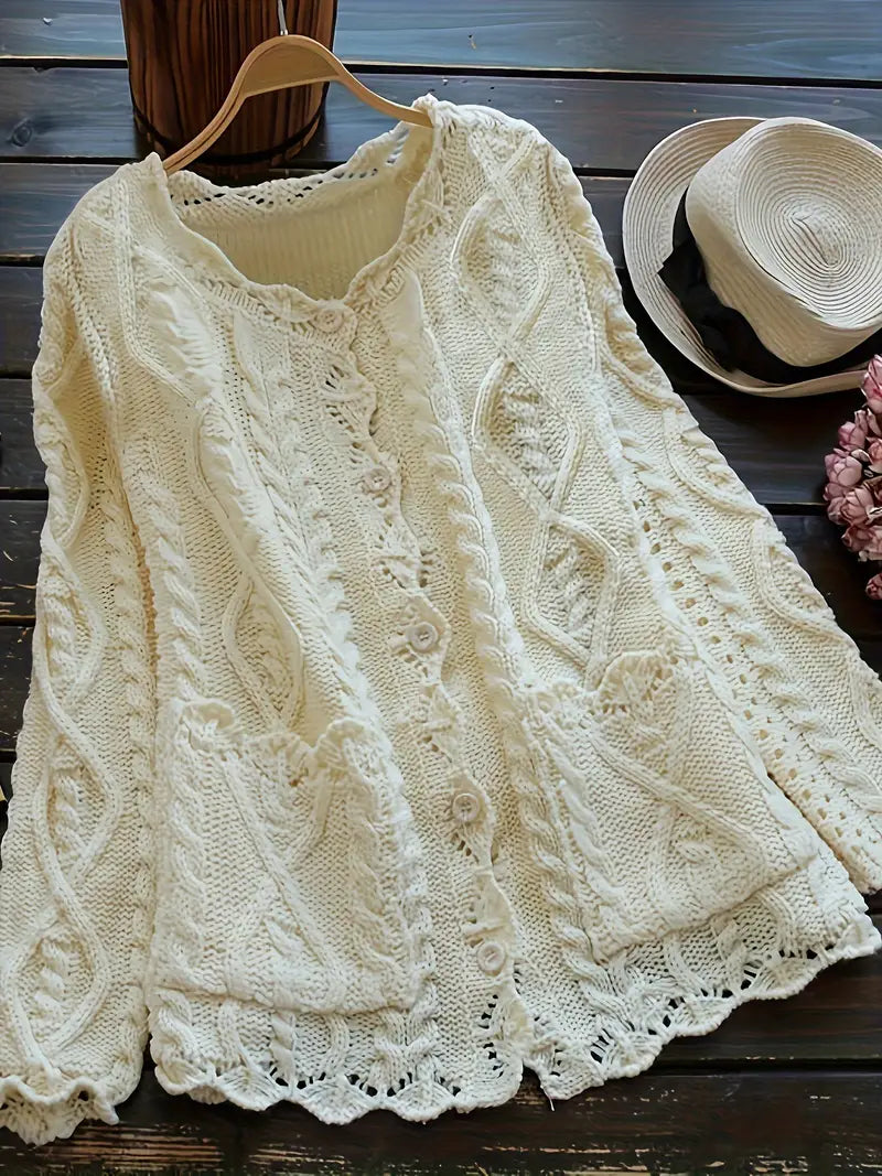 Drune | Damen-Kabelstrickjacke