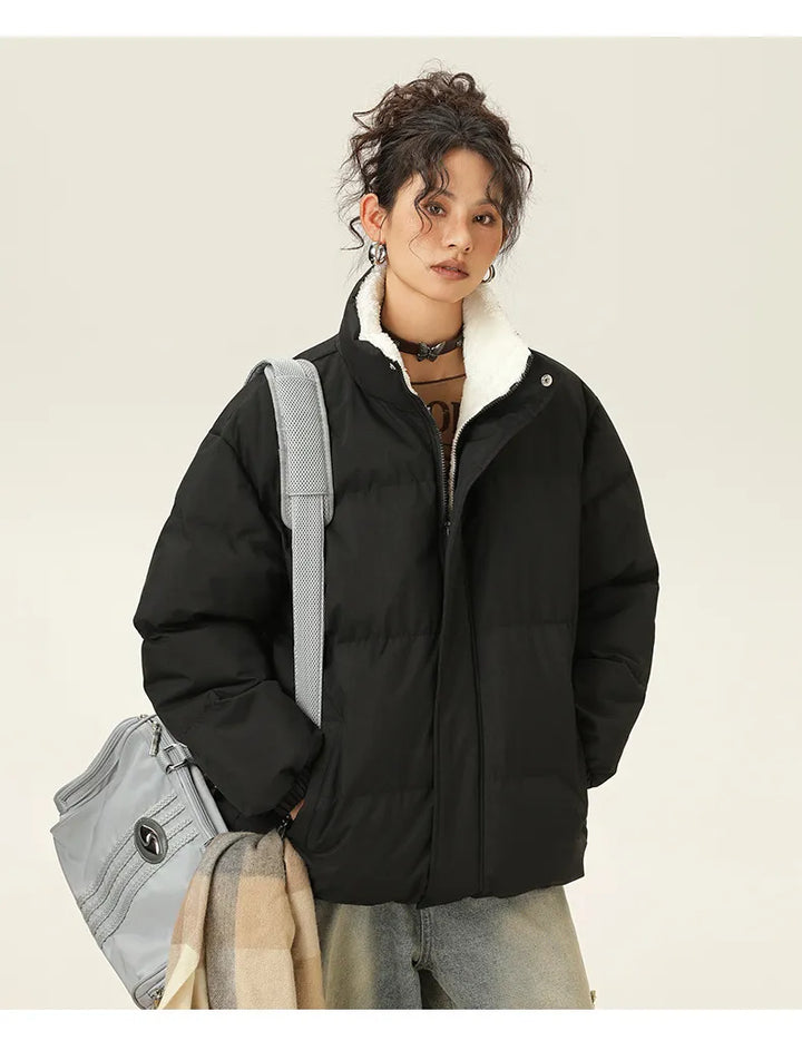 Drune | Lockere Jacke mit Stehkragen aus dickem, warmem Baumwollstoff