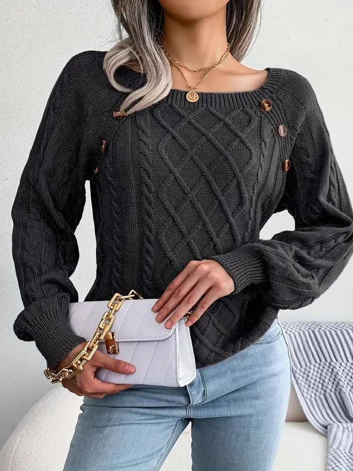 Drune | Klassischer Strickpullover mit Zopfmuster
