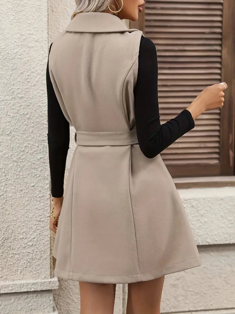 Drune | Clasi Doppelt Geprüfter Cardigan Mantel mit Gürtel