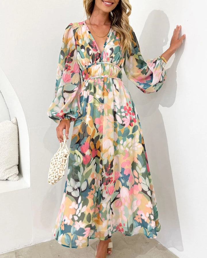 Drune | Boho Blumen Maxi Kleid