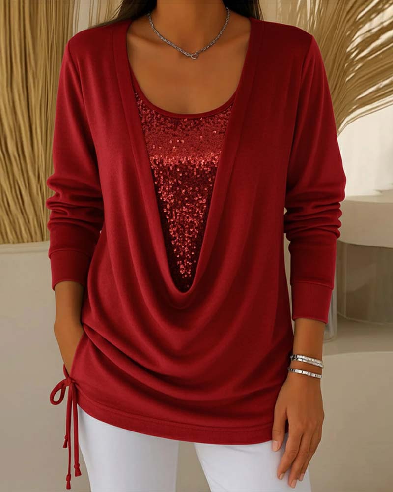 Drune | Top mit Kontrastfarben Im Zwei in Eins Look