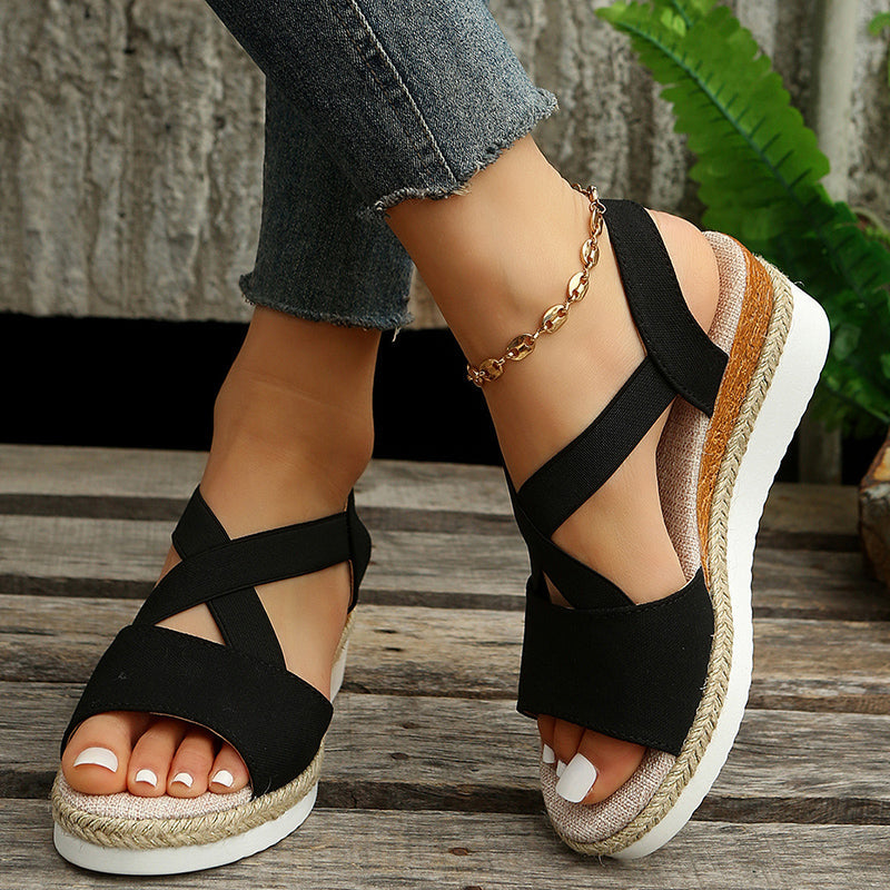 Drune | Keilsandalen Mit Kreuzriemen Für Damen