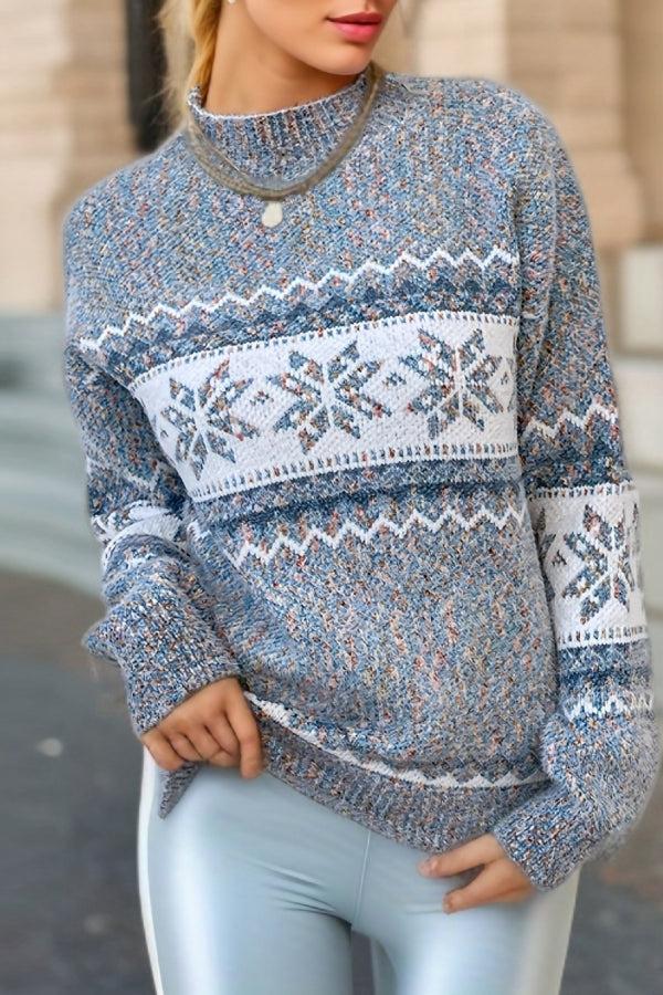 Drune | Schicker Weihnachts-Turtleneck mit Schneeflockenpullover