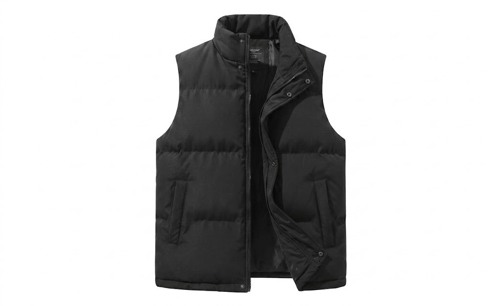 Herren Minimalistisch Thermo Steppweste mit Wasserabweisender Oberfläche und Verstellbarem Saum