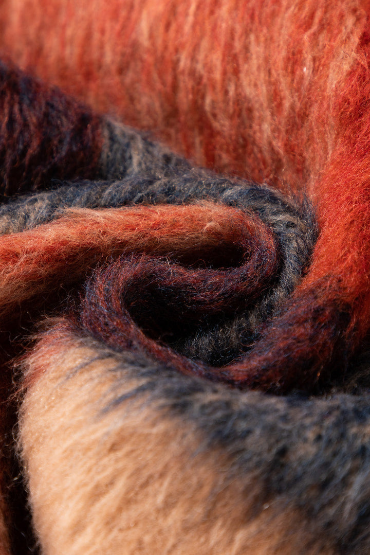 Drune | Geräumige Karierte Orange Freizeitjacke mit Pattentaschen und Knöpfen