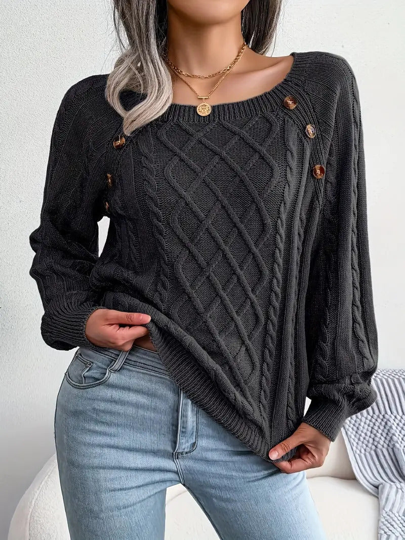 Drune | Klassischer Strickpullover mit Zopfmuster