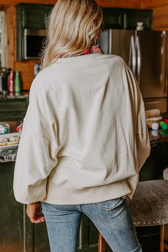 Drune | Weihnachtsmann Pailletten Lässiges Lockeres Sweatshirt