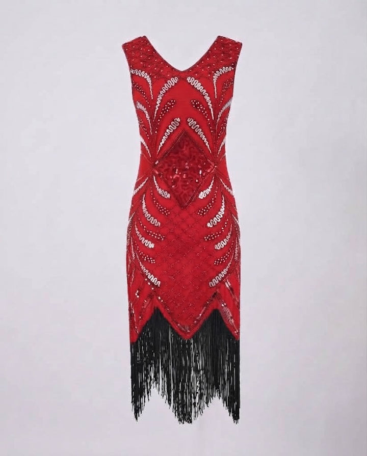 Frauen Elegante Fransen Cocktailkleid Drune