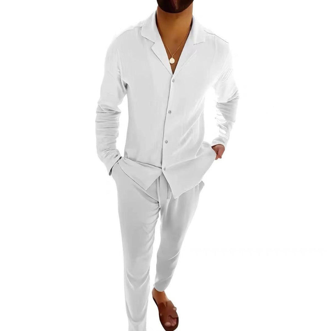 Drune | Lässiger Herrenanzug Mit Langarmhemd Und Slim Fit Hose