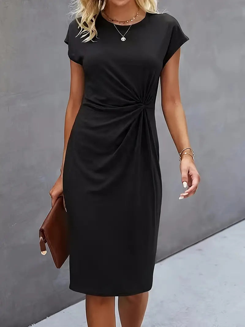 Drune | Stylisches Figurbetontes Kleid mit Rundhalsausschnitt
