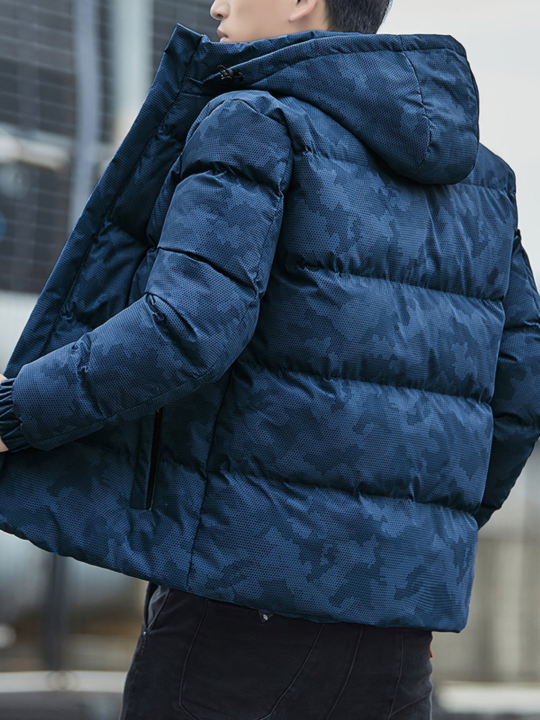 Drune |  Baumwoll Reißverschluss Gepolsterte Winterjacke Mit Abnehmbarer Kapuze Für Herren - Perfekt für Outdoor-Aktivitäten