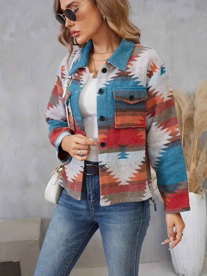 Drune | Aztekenmuster Geknotete Jacke