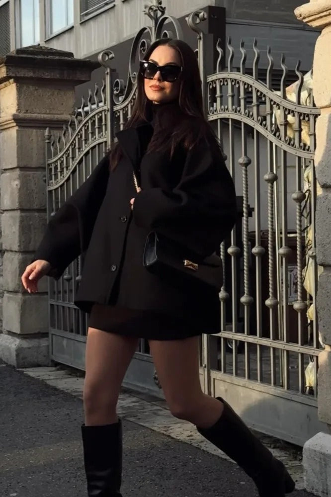 Drune | Passform Kurze Wollmischjacke