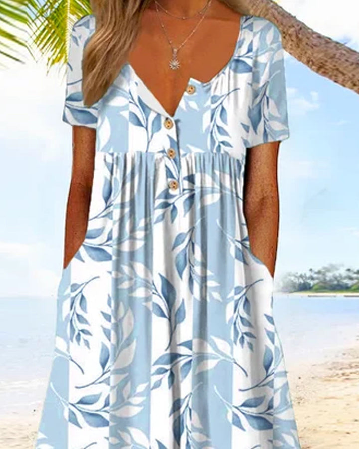 Drune | Kleid mit Schmaler Passform und Kurzen Ärmeln