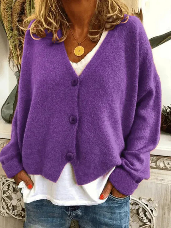 Drune | Lockere Frauen Strickjacke Pullover