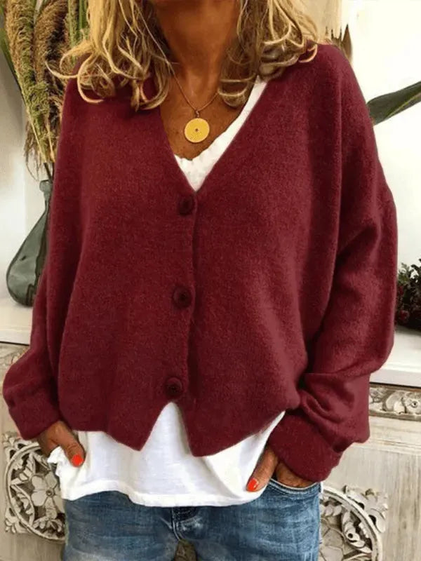 Drune | Lockere Frauen Strickjacke Pullover