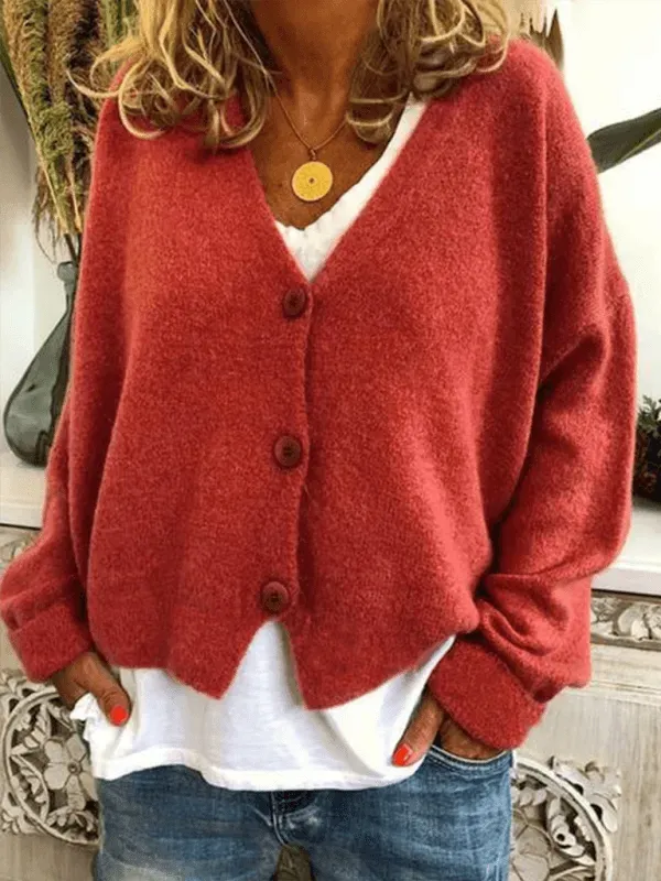 Drune | Lockere Frauen Strickjacke Pullover