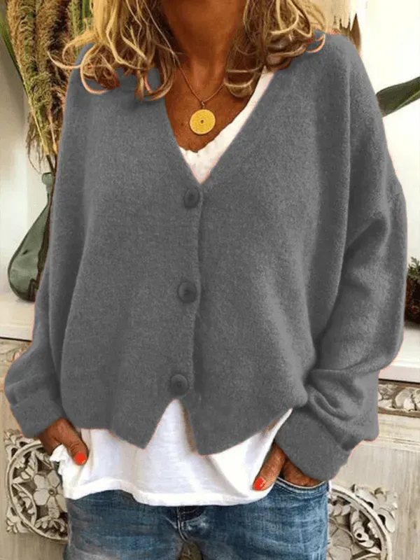 Drune | Lockere Frauen Strickjacke Pullover