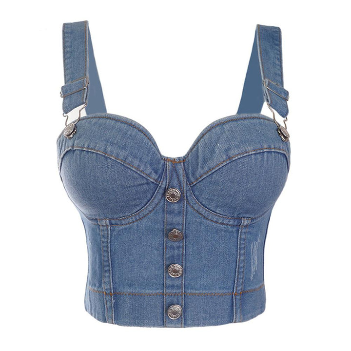 Drune | Mode Sexy Jeans Damen Kurzes Oberteil