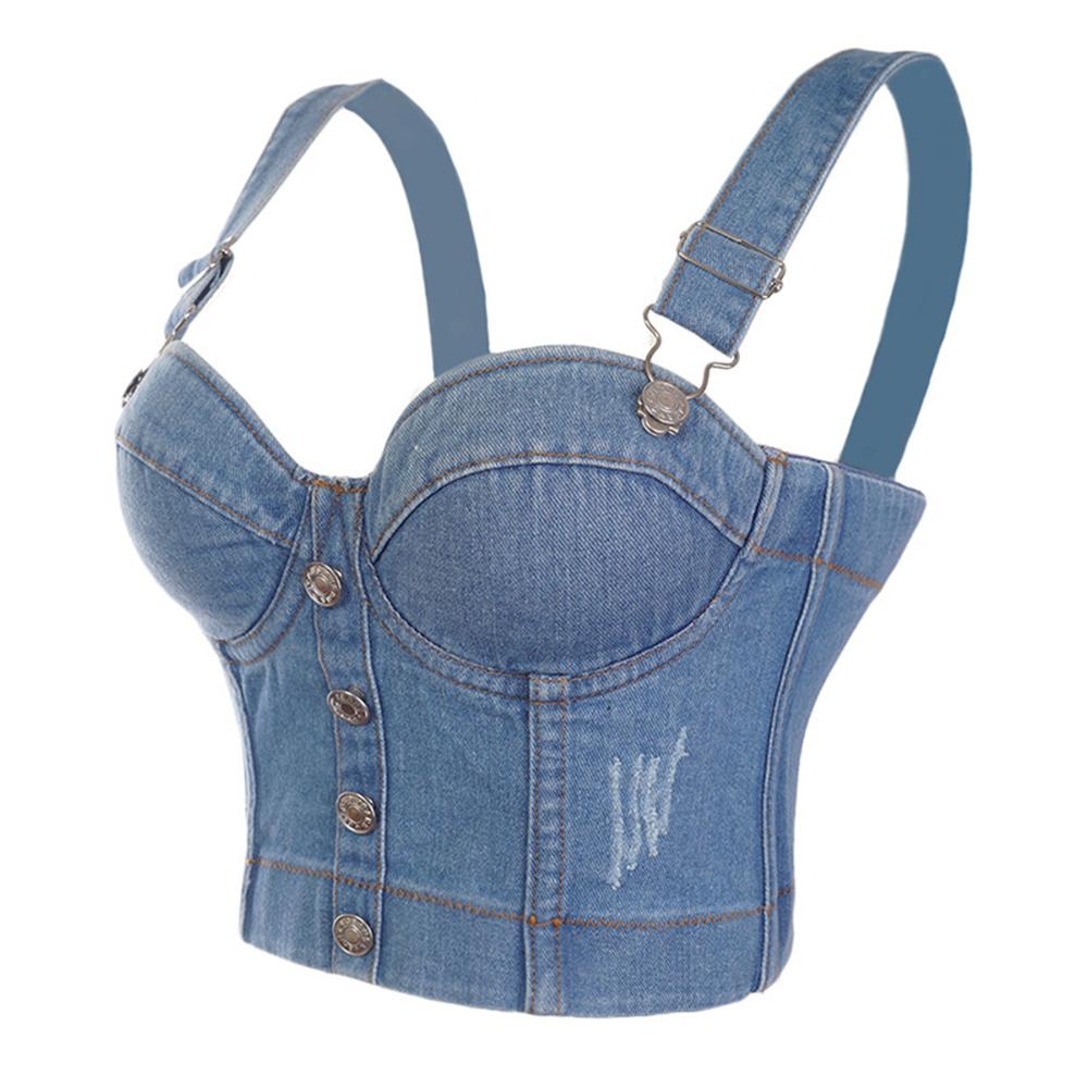 Drune | Mode Sexy Jeans Damen Kurzes Oberteil