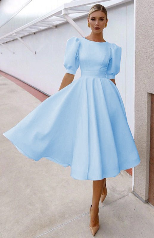 Drune | Fashion Solid Color Slim Fit Sexy Big Swing Dress