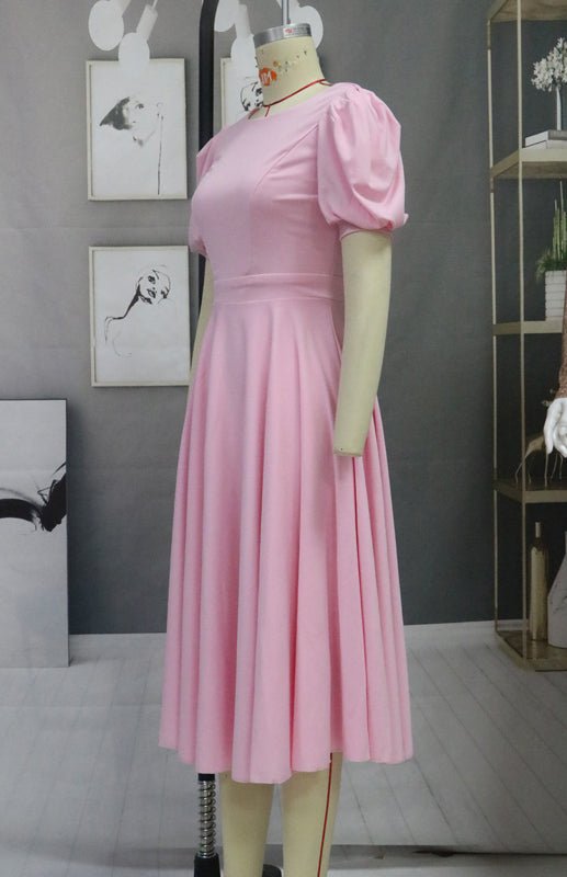 Drune | Fashion Solid Color Slim Fit Sexy Big Swing Dress